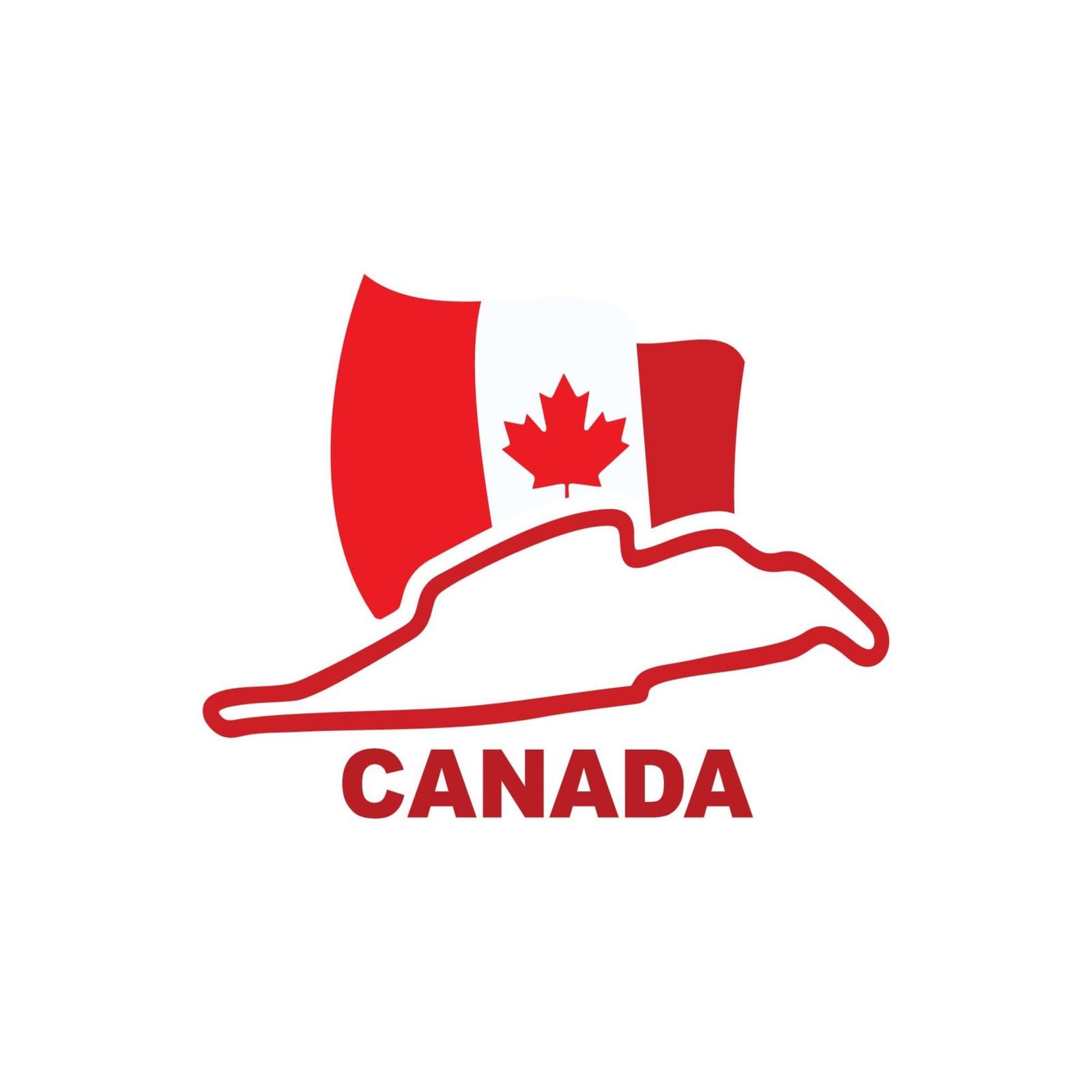 Canadian Grand Prix logo: a Canadian flag above a red race-circuit outline