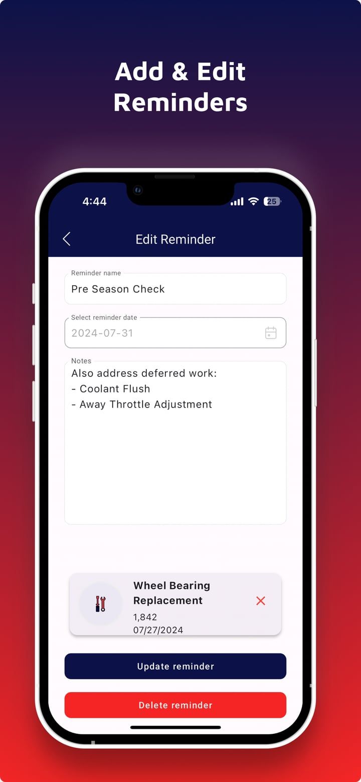 App Store artwork: “Add & Edit Reminders”, over the reminder screen.