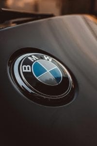 BMW roundel badge on a car’s bodywork