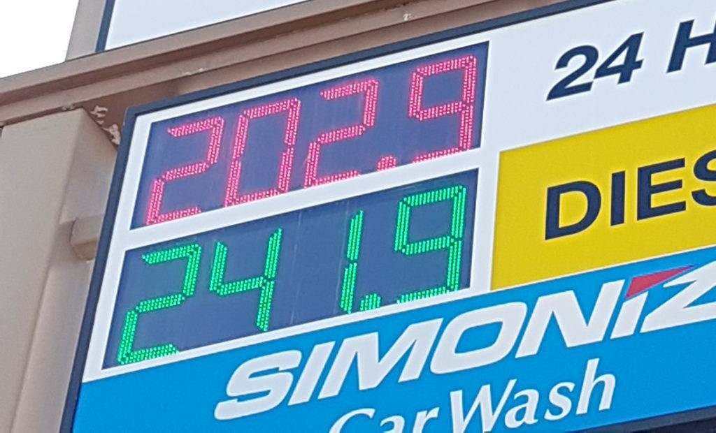 Gas price sign