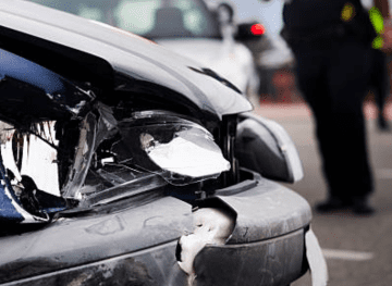 Officer walking to the scene of an accident