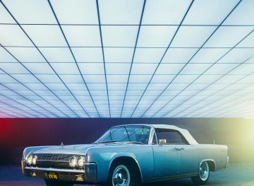 Classic car in garage