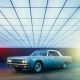 Classic car in garage